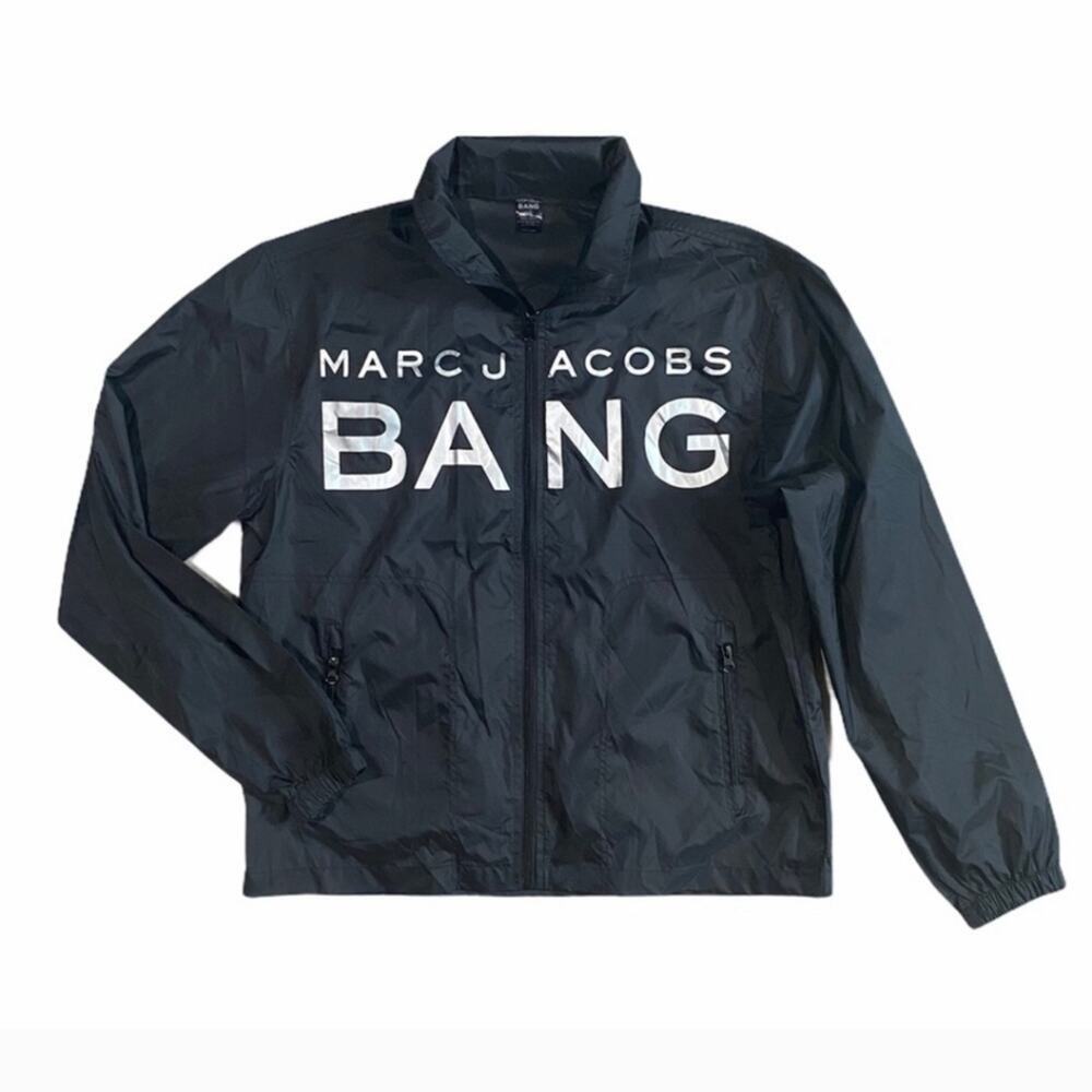 Marc Jacobs BANG Black Full Zip Lightweight Windbreaker Jacket
